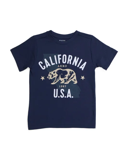 

Футболка с рисунком Big Boy Bear California Aeropostale Kids, синий