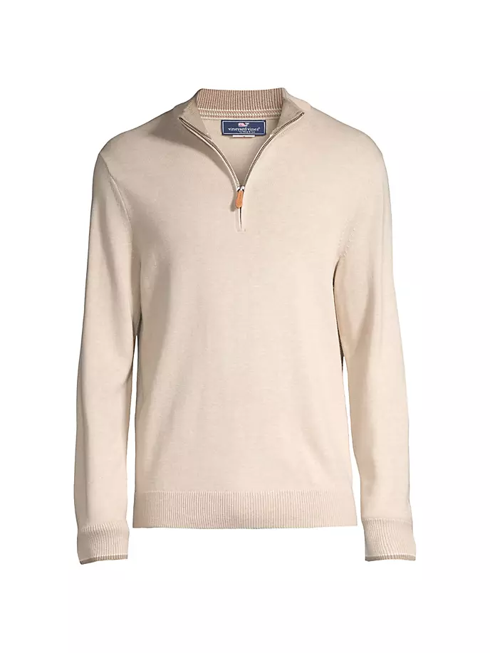 Свитер Boathouse Tipping с молнией до четверти Vineyard Vines, цвет oatmeal heather