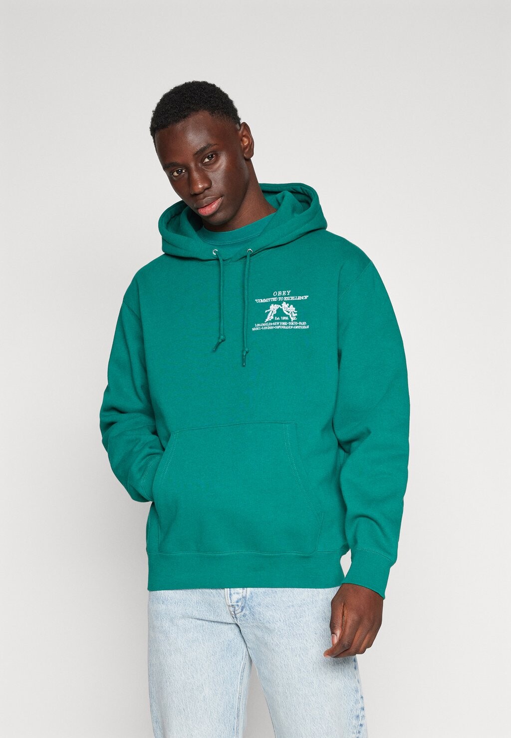 Толстовка EXCELLENCE HOOD UNISEX Obey Clothing, цвет adventure green толстовка our labor hood unisex obey clothing цвет hydrangea