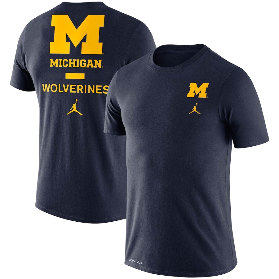 

Футболка с коротким рукавом Jordan Brand Michigan Wolverines, нави