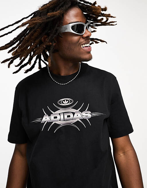 

Черная футболка унисекс с большим рисунком adidas Originals Rekive, Черный