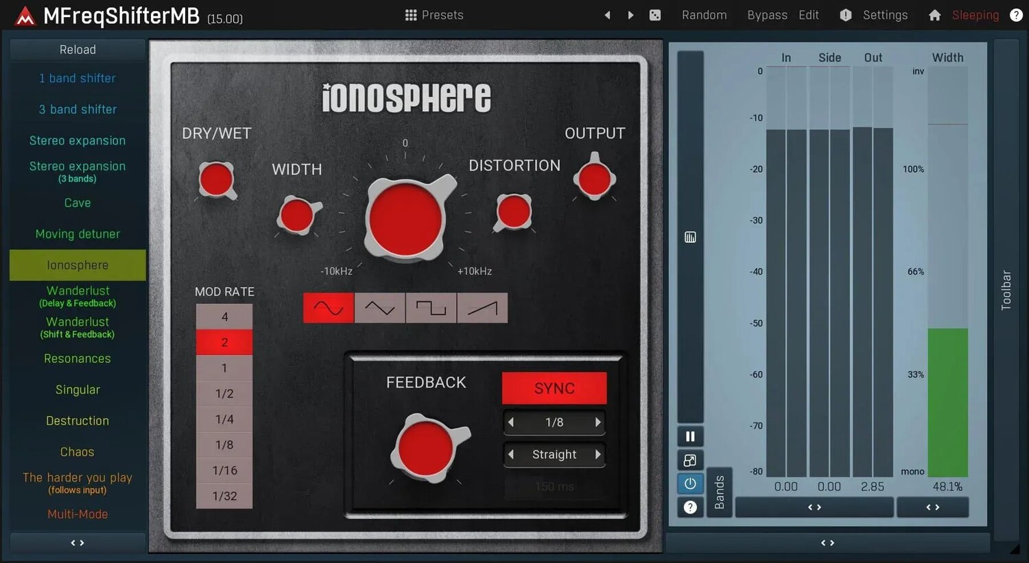 

Плагин многополосного сдвига частоты MeldaProduction MFreqShifterMB
