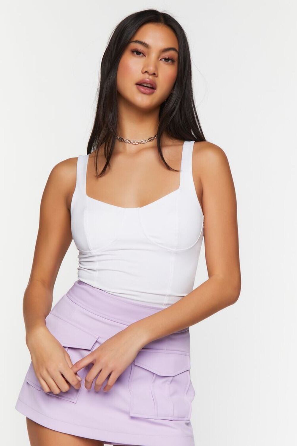 

Укороченный топ-бюстье Forever 21, белый