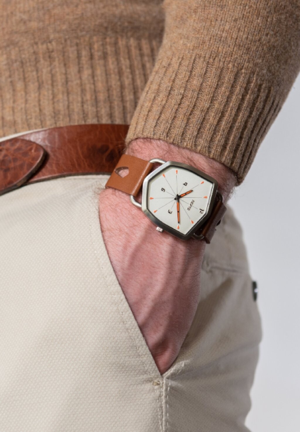 

Часы Shield White Reverso NEPTO, цвет white brown