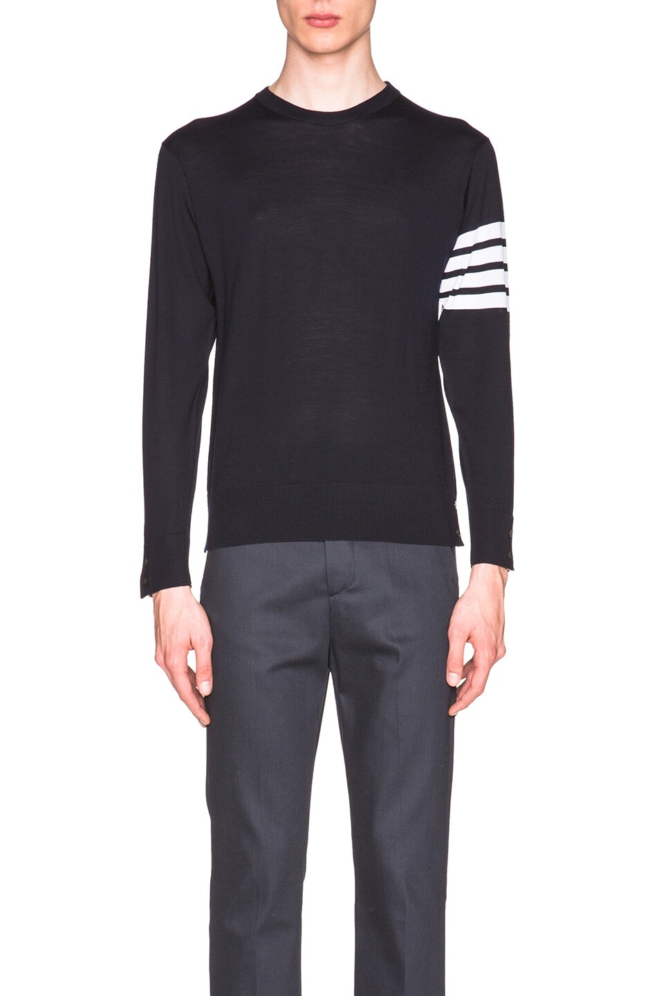 

Свитер Thom Browne Classic Merino Crewneck, темно-синий