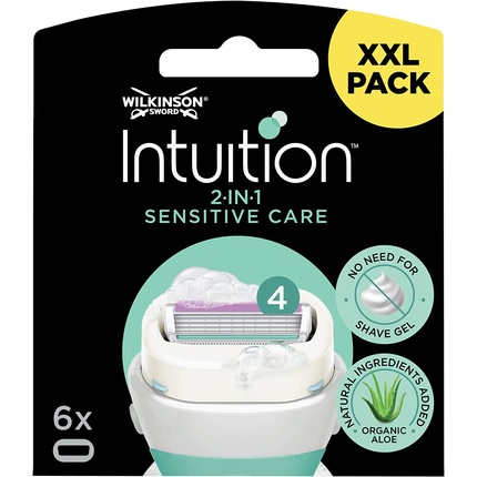 Женская бритва Intuition Sensitive Care, 6 лезвий, Wilkinson Sword wilkinson sword intuition sensitive care бритва 3 кассеты