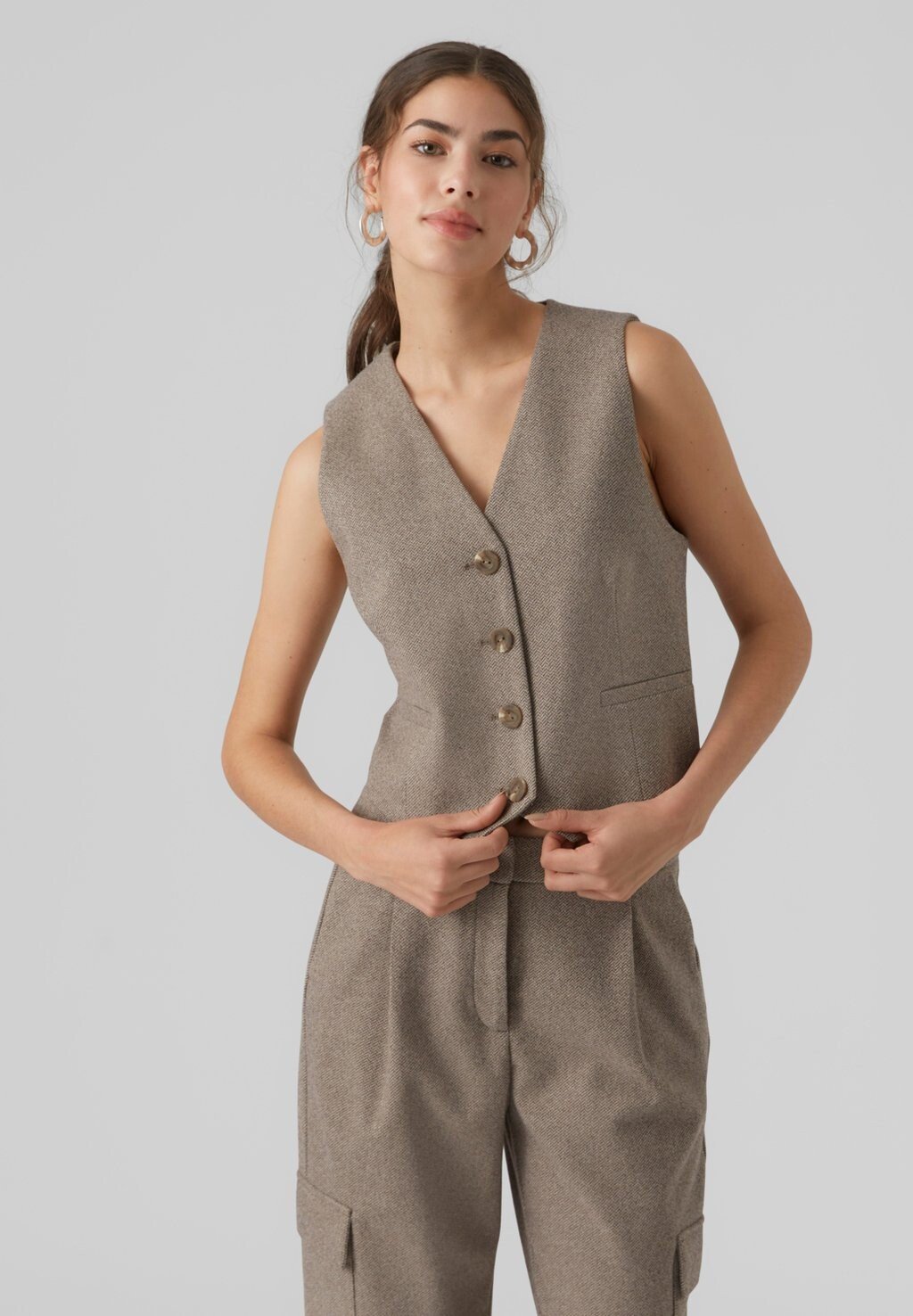 

Жилет Vero Moda ЖИЛЕТ В ЕЛОЧКУ VMPIA, цвет light grey melange