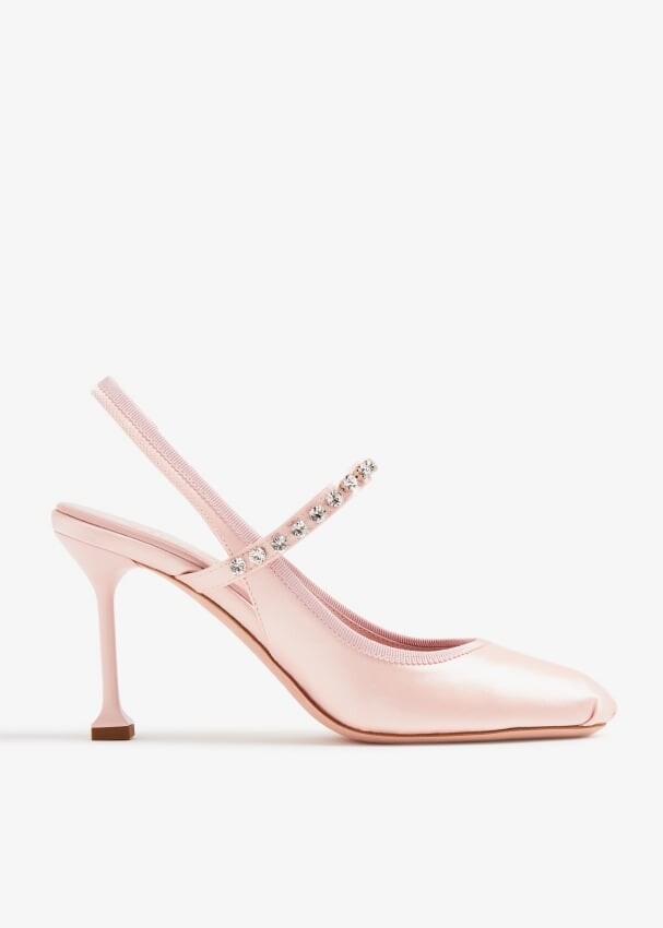 

Туфли Miu Miu Satin Slingback, розовый