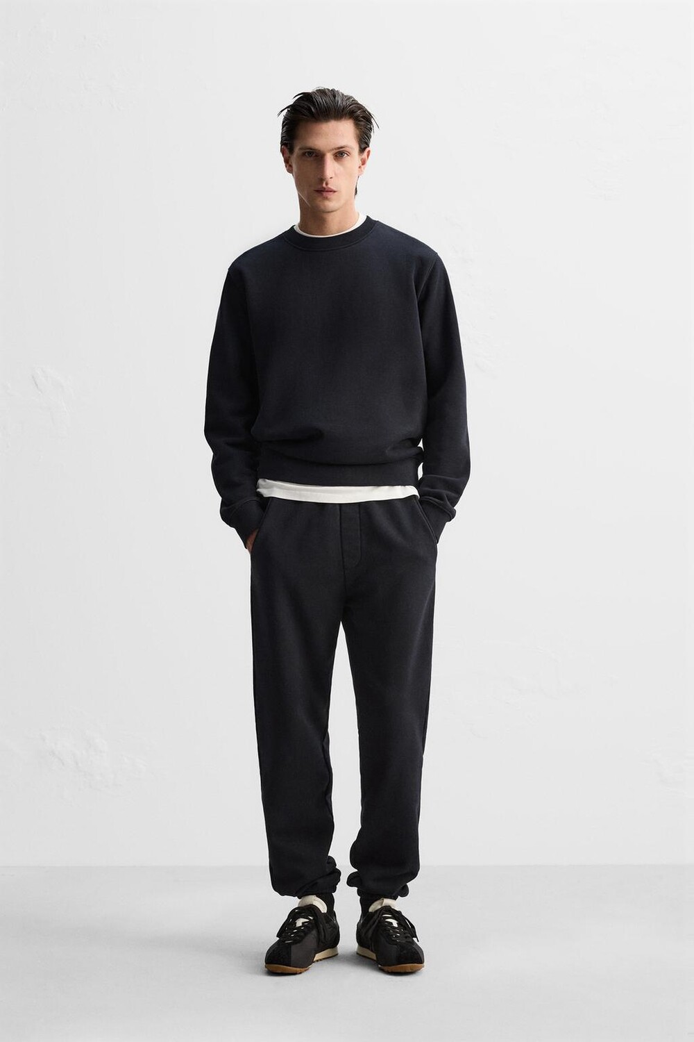 

Толстовка с круглым вырезом ZARA, темно-синий