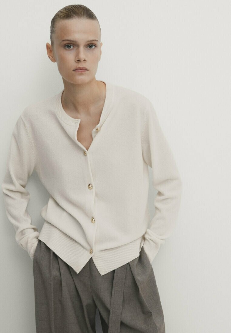 

Кардиган Blend With Buttons Massimo Dutti, белый