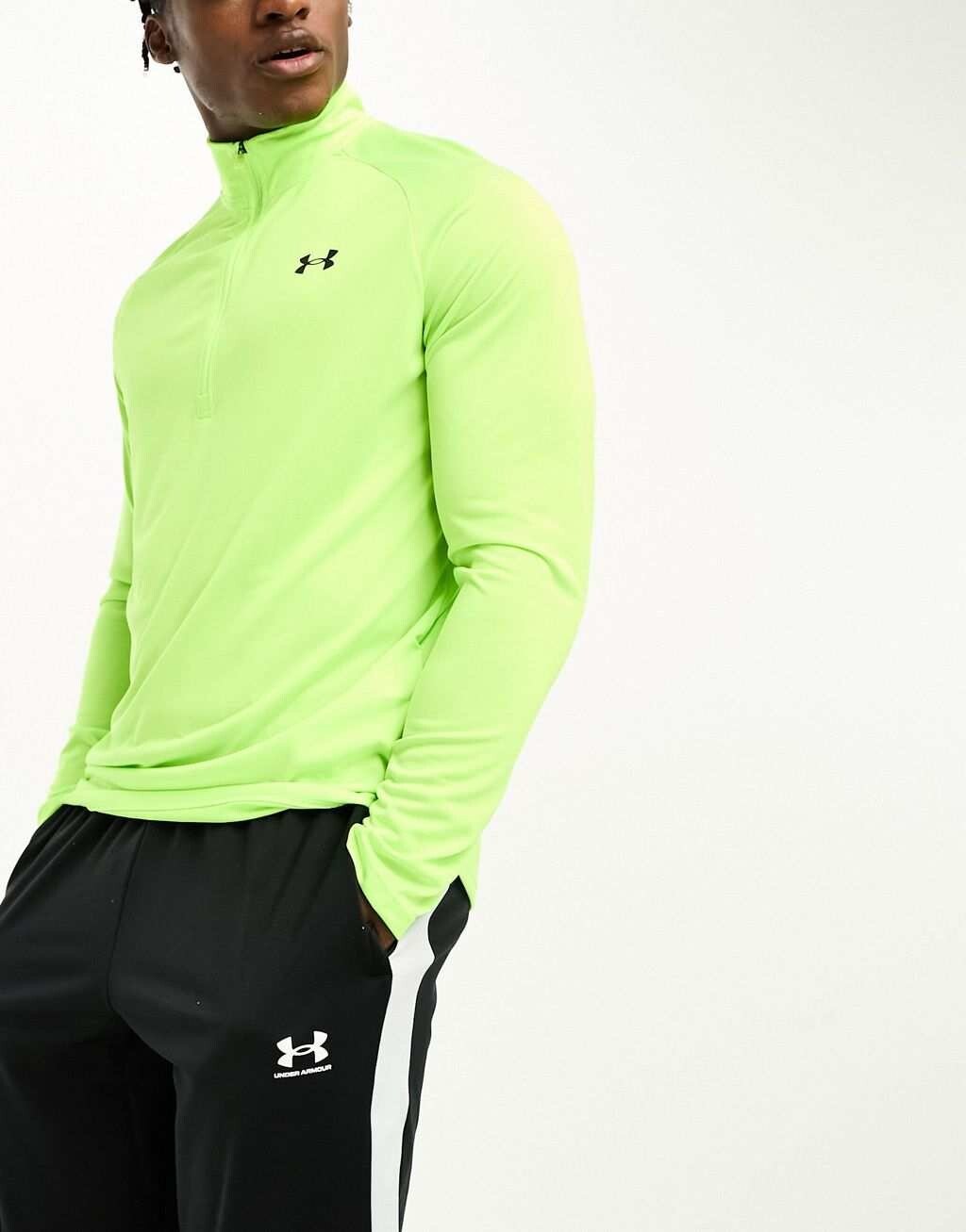 

Зеленая толстовка на молнии с половиной молнии Under Armour Tech 2.0