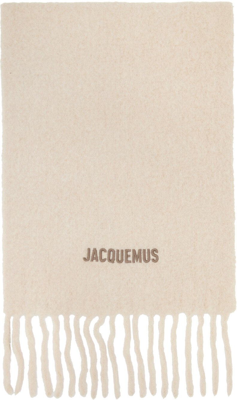 

Бело-коричневый шарф Le Chouchou LEcharpe Moisson Jacquemus