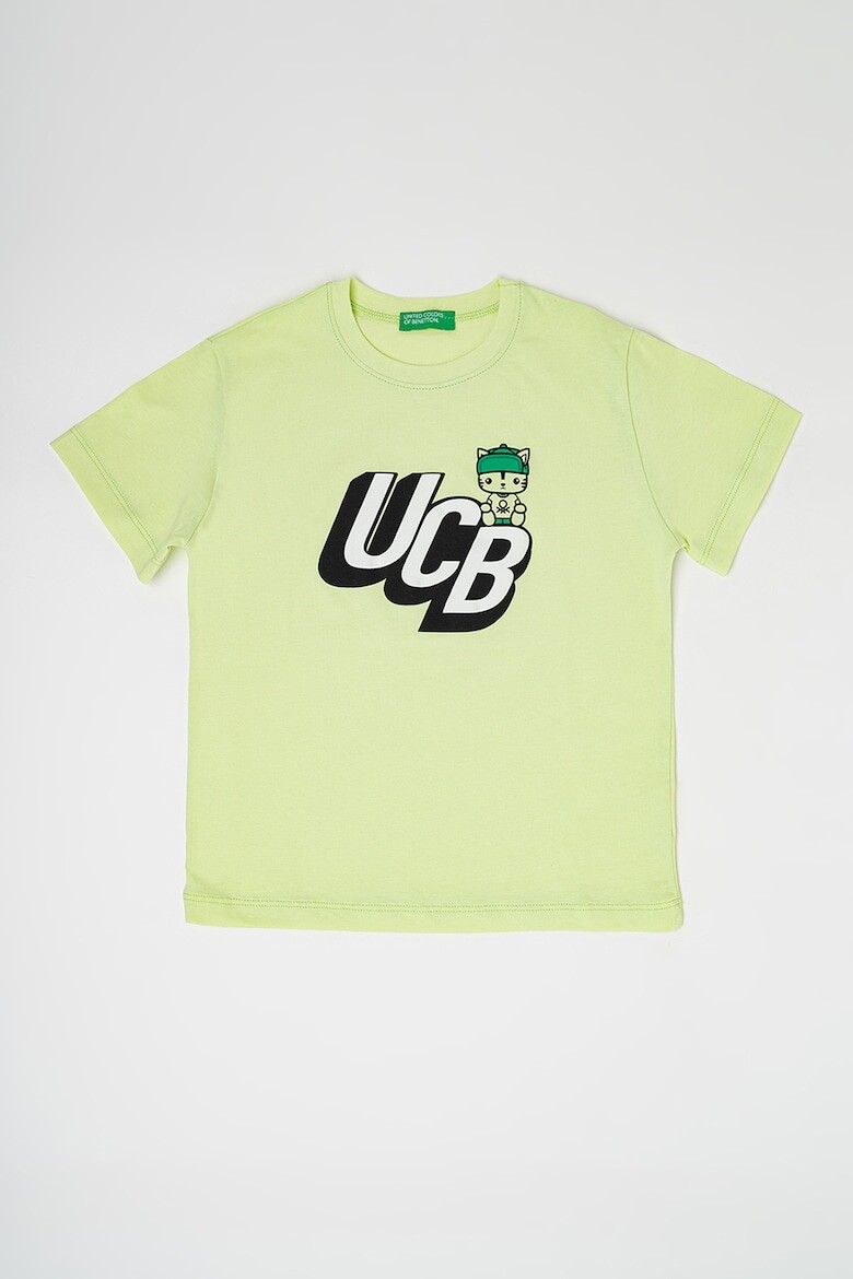 

Футболка с овальным вырезом и логотипом United Colors Of Benetton, зеленый