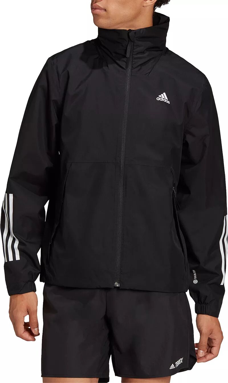 Мужская базовая куртка Adidas Rain.RDY с 3 полосками, черный