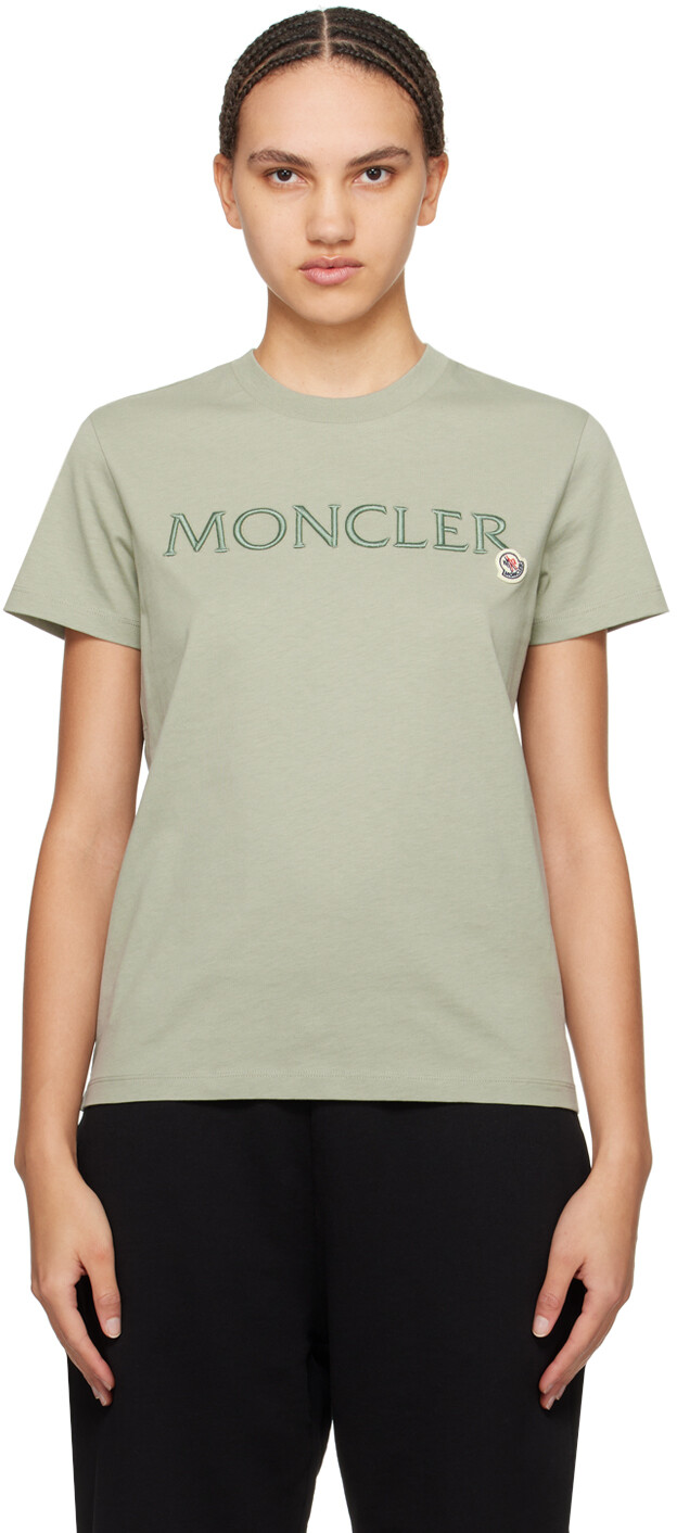 

Зеленая футболка с вышивкой Moncler