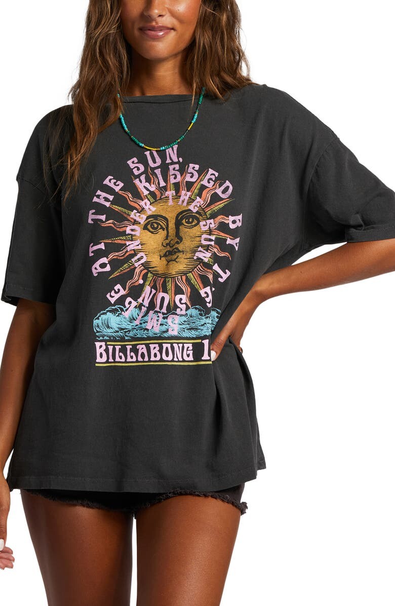 

Хлопковая футболка с рисунком Kiss Me BILLABONG, черный