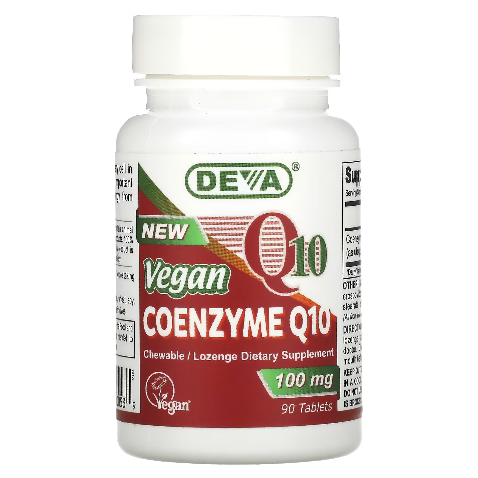 Коэнзим Q10 Deva Vegan 100 мг, 90 жевательных таблеток deva vegan colon assist 600 мг 90 таблеток