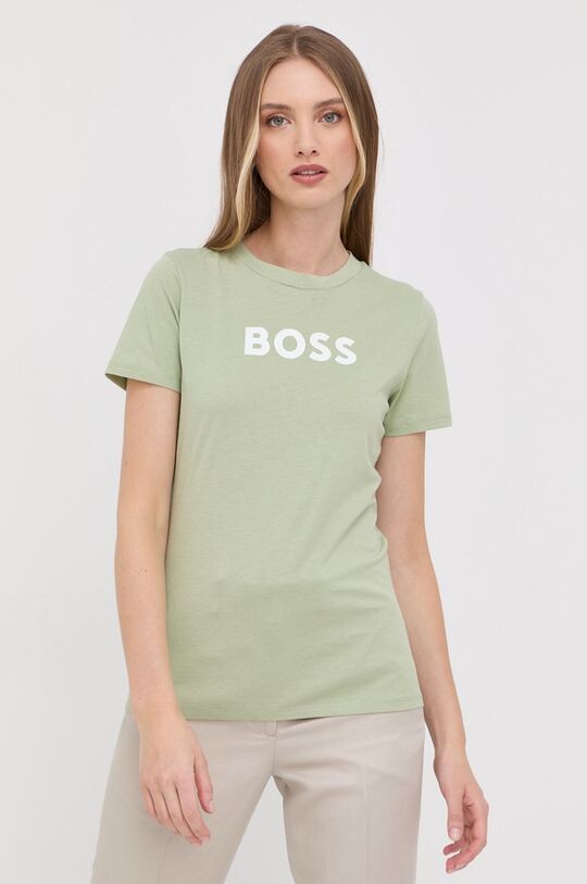 

Хлопковая футболка BOSS Boss, зеленый