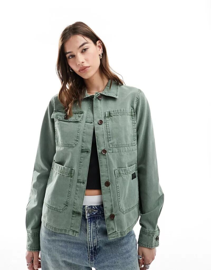 

Темно-зеленая рабочая куртка с четырьмя карманами Superdry