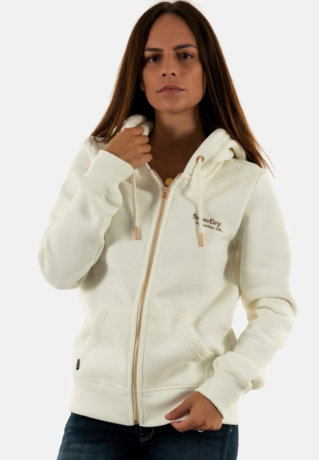

Толстовка на молнии Superdry, цвет blanc