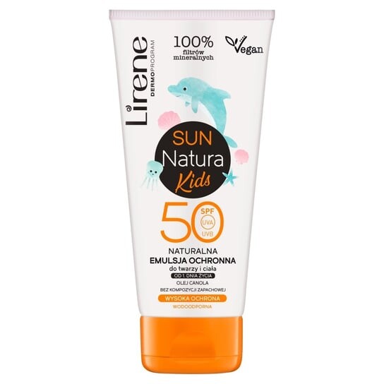 

Детская солнцезащитная эмульсия SPF 50 с 1 дня 100мл Lirene SUN NATURA