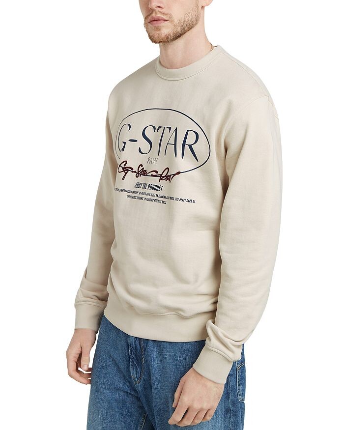 

G-STAR RAW Circle G-Star Толстовка из хлопкового флиса стандартной посадки, слоновая кость/кремовый