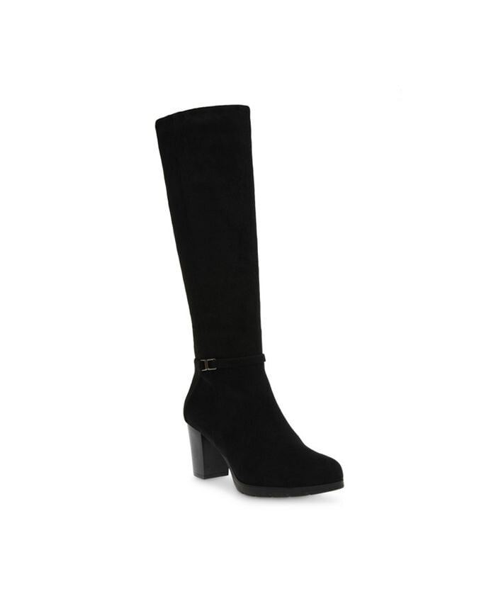 

Женские сапоги до колена с круглым носком Anne Klein, цвет Black Microsuede