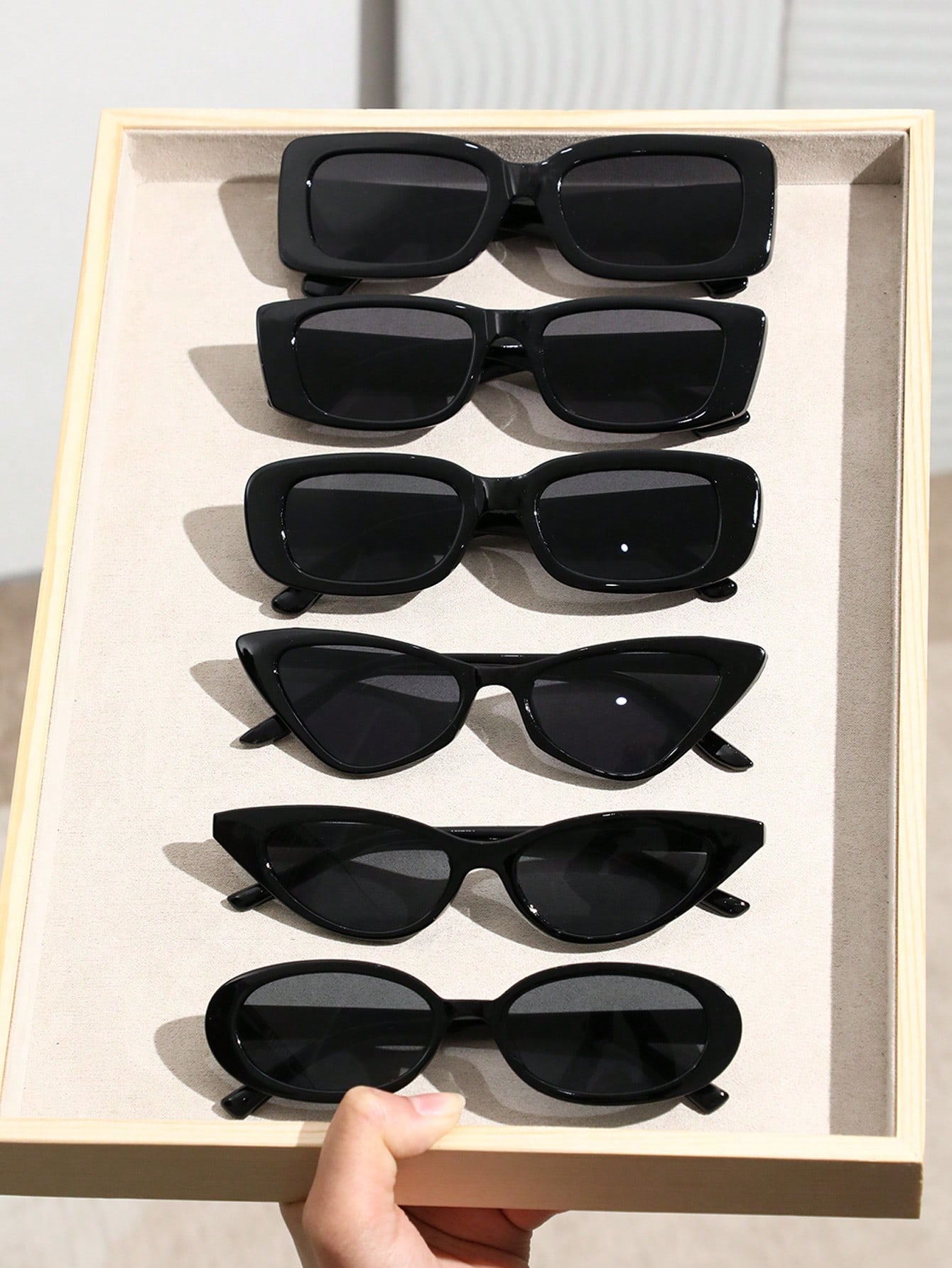 6 шт. женские квадратные оправы «кошачий глаз» Y2K модные солнцезащитные очки для путешествий на открытом воздухе аксессуары с защитой от ультрафиолета