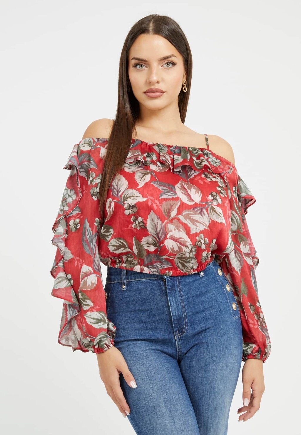 

Блузка Guess БЛЮМЕН, цвет blumenmuster rot