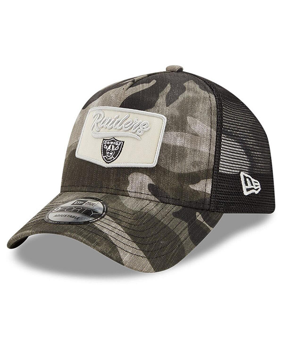 

Мужская камуфляжная черная кепка с А-образной рамкой Las Vegas Raiders 9FORTY Trucker Snapback New Era