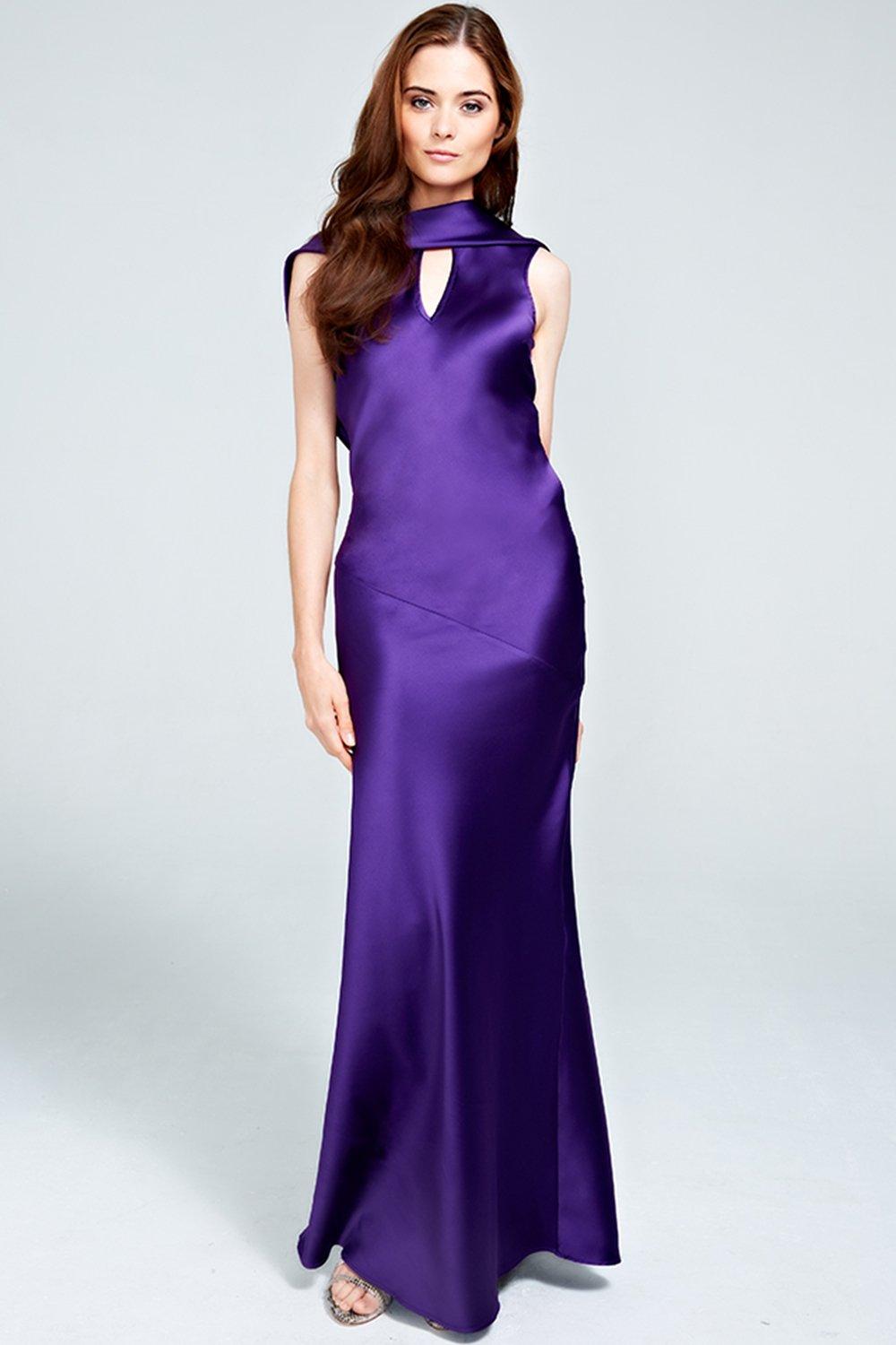 Шелковистое платье с воротником-хомутом Hot Squash, фиолетовый