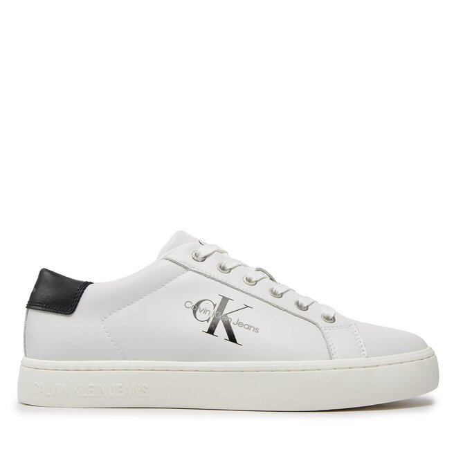 Кроссовки Calvin Klein Jeans Classic Cupsole Laceup Low Lth YM0YM00491 Bright White YAF, белый кроссовки calvin klein jeans cupsole flatform laceup bright white