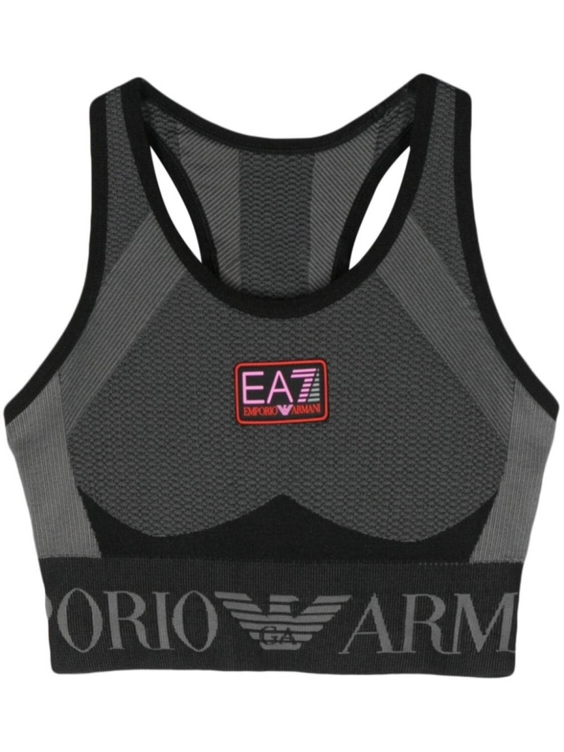 

Ea7 Emporio Armani спортивный бюстгальтер с нашивкой-логотипом, черный