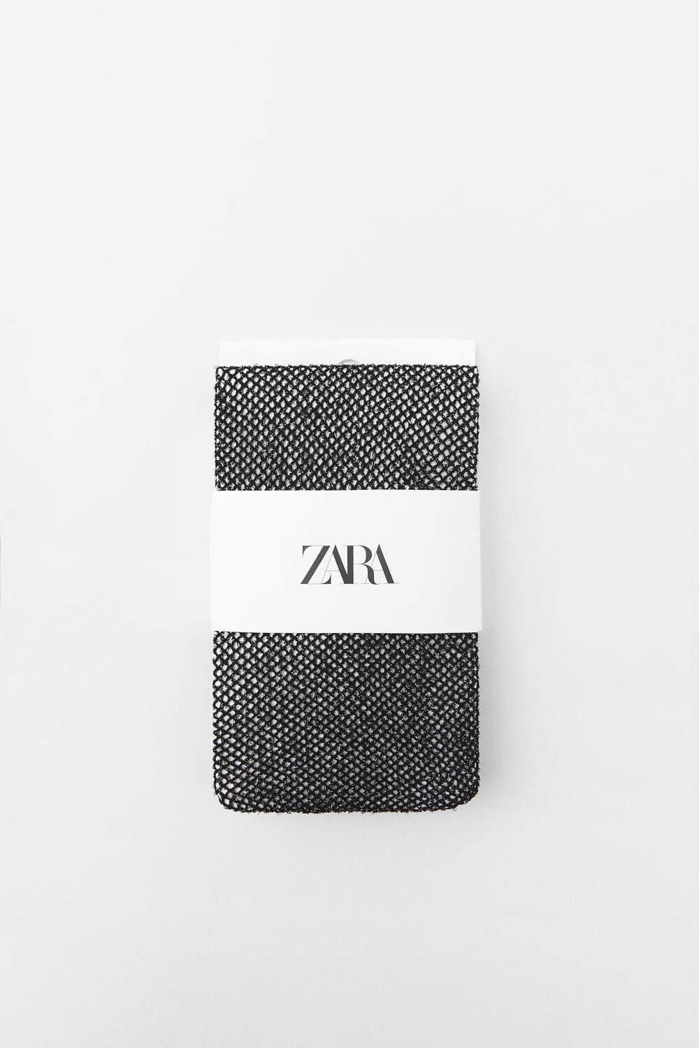 

Сетчатые колготки с металлизированной нитью ZARA, черный
