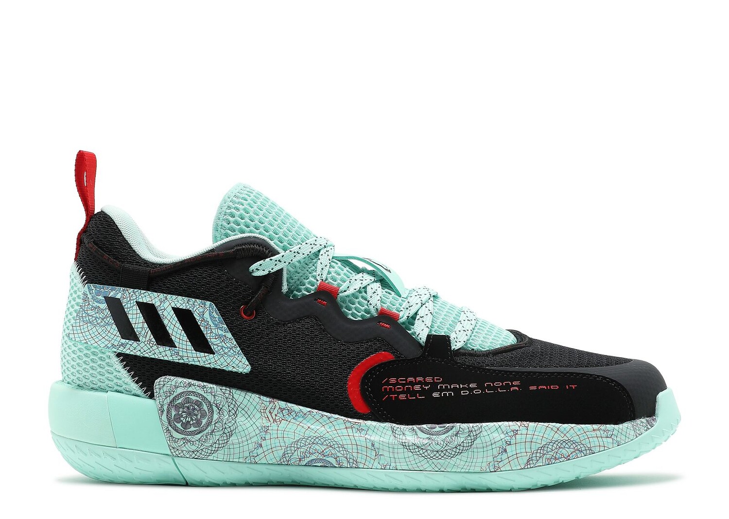

Кроссовки adidas Dame 7 Extply 'Black Clear Mint', черный