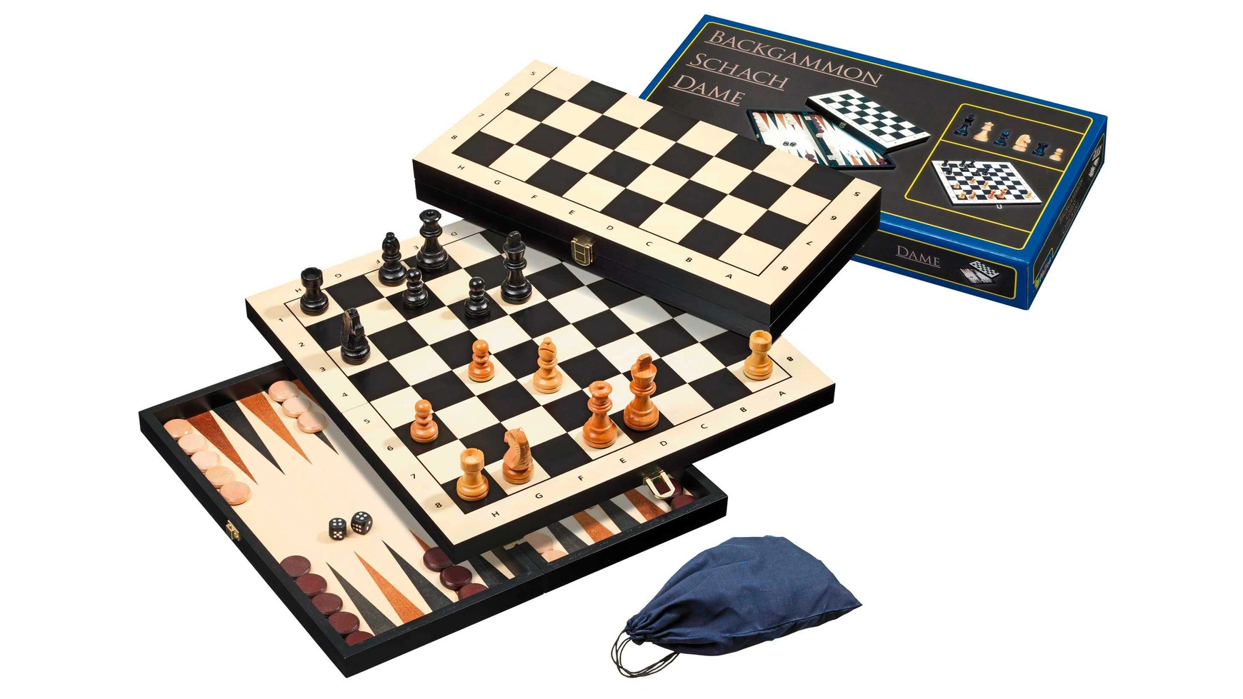 Набор шашек шахматные нарды, поле 44 мм