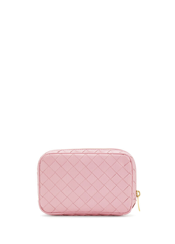 

Розовая кожаная косметичка Bottega Veneta