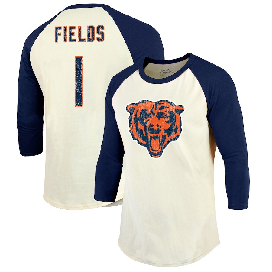 

Футболка с именем и номером Majestic Threads Chicago Bears, кремовый