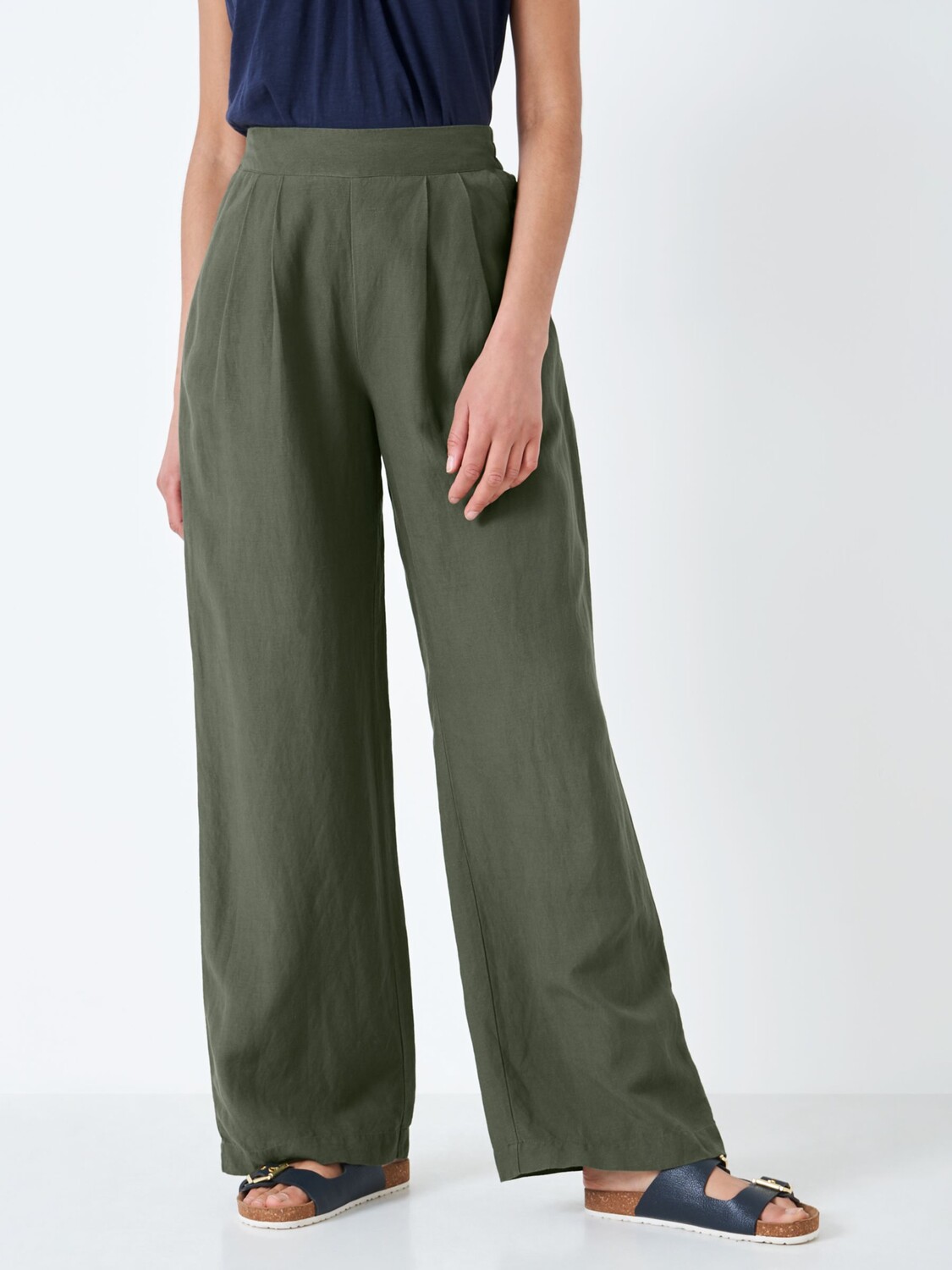 

Брюки Crew Clothing Mayla из смесового льна, хаки