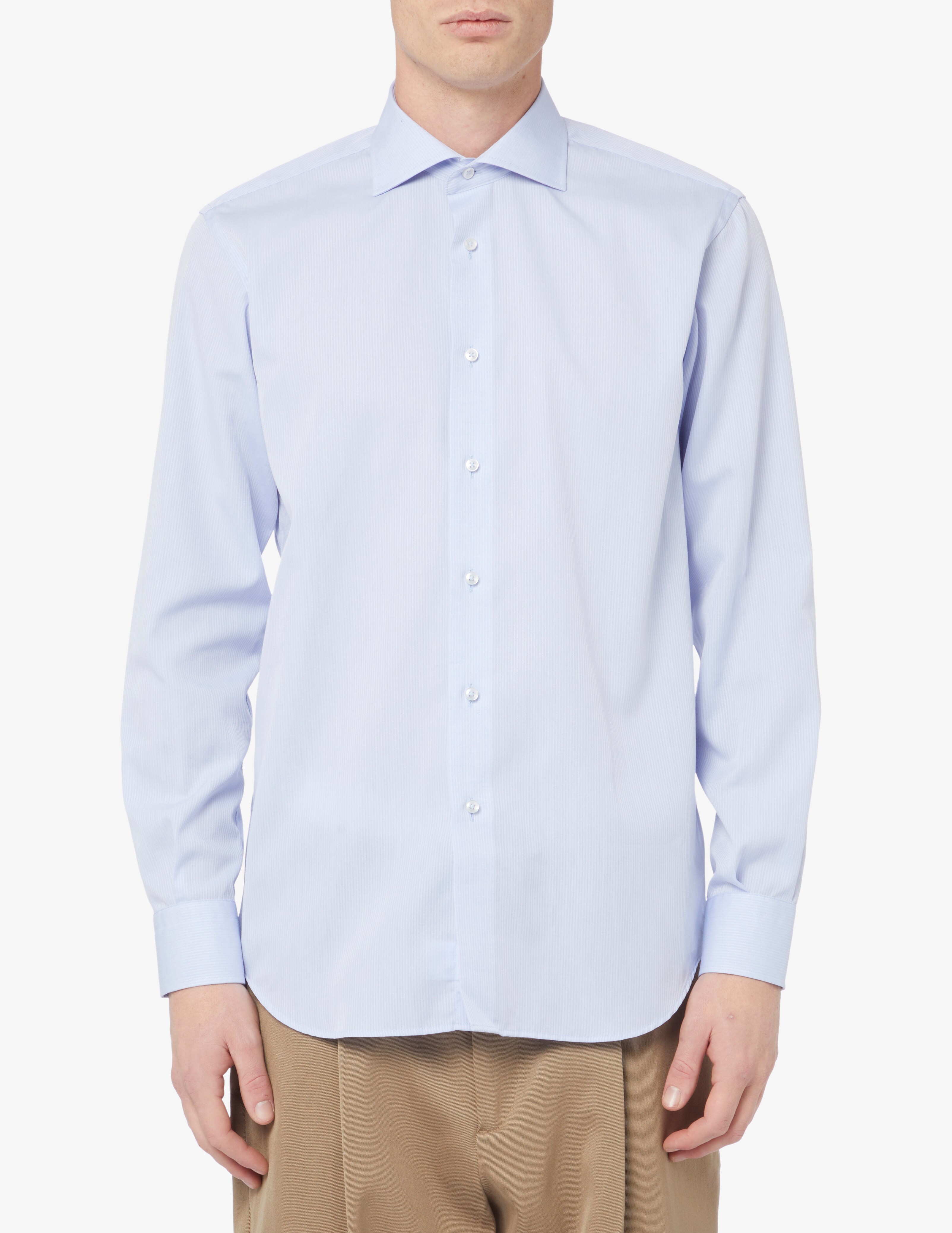 Рубашка обычная, без утюга Sartoria Italiana, светло-синий цена и фото