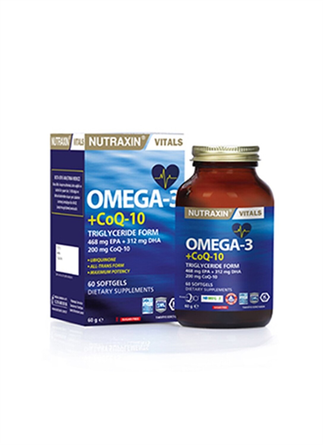 

Нутраксин Омега-3 + CoQ-10 60 капсул NUTRAXİN
