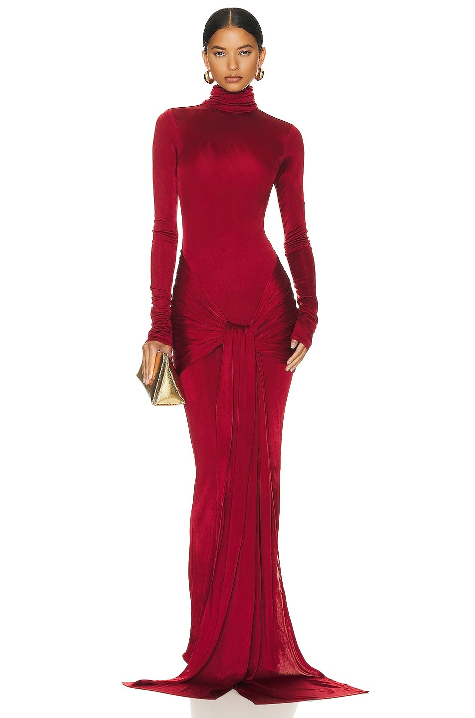 Платье макси Helsa Slinky Jersey Sarong, цвет Samba Red