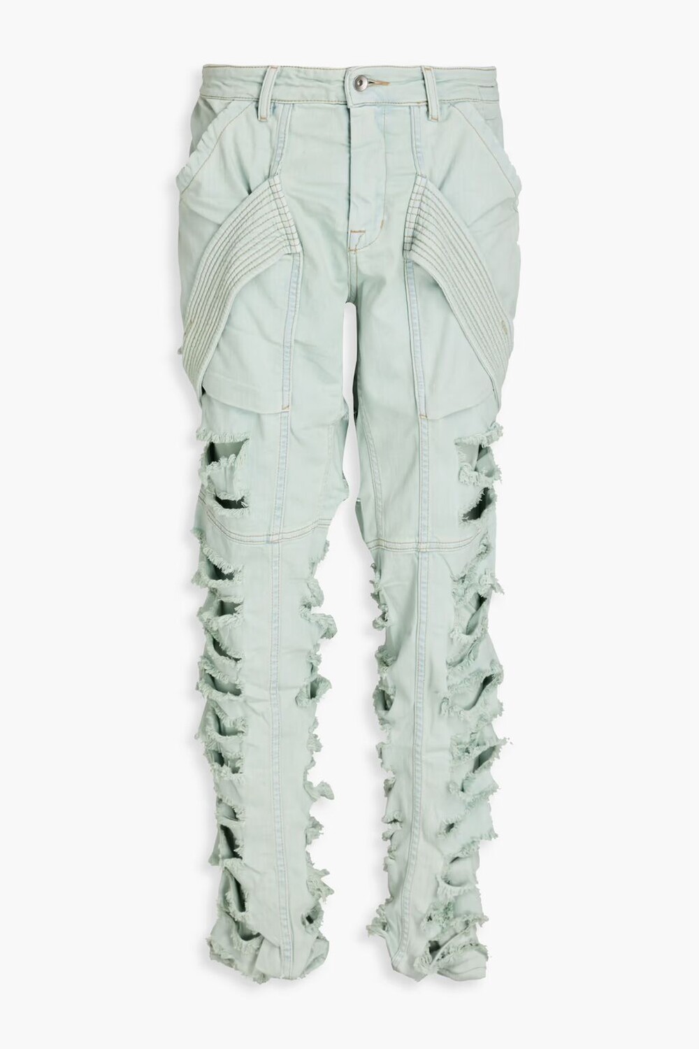 

Потертые зауженные джинсы со средней посадкой Drkshdw By Rick Owens, мятный