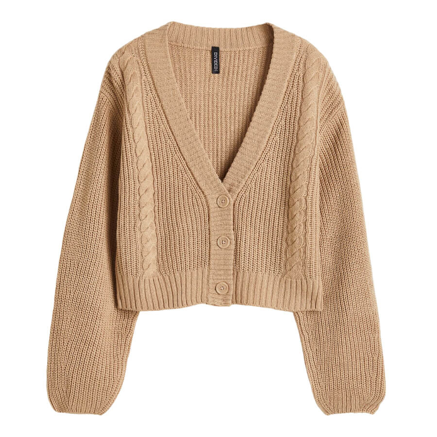 

Кардиган H&M Divided Knitted, бежевый