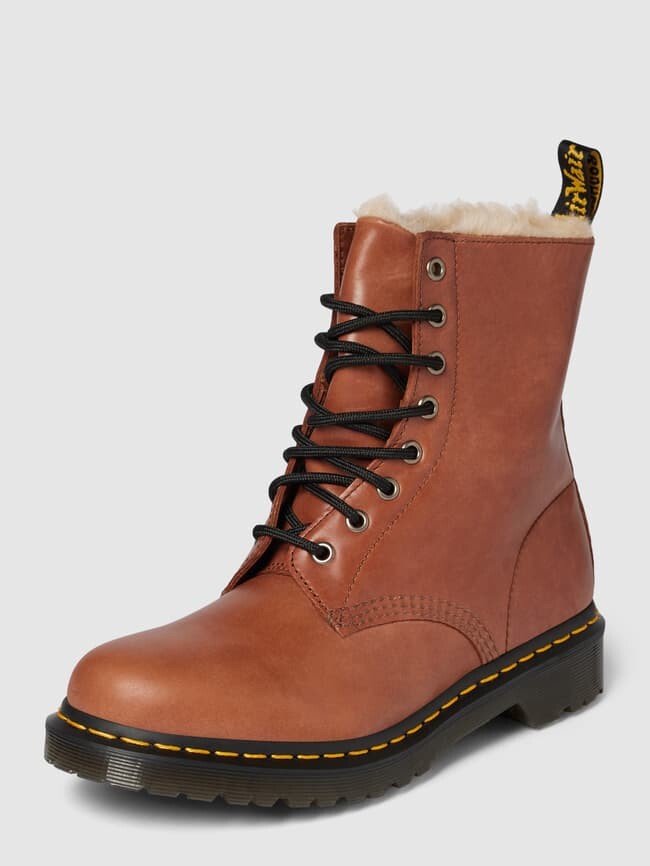 

Ботинки на шнуровке и структурированной подошве Dr. Martens, темно-коричневый
