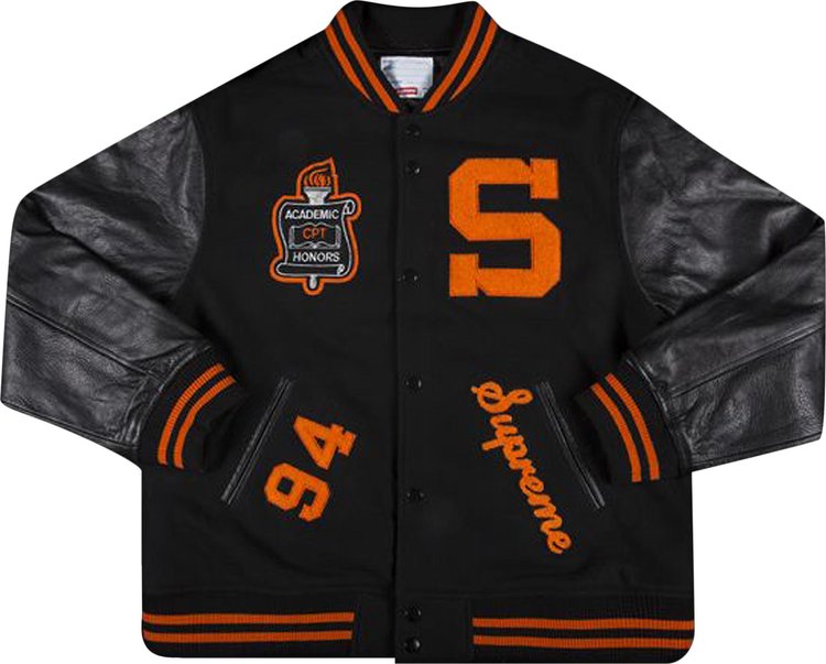 Куртка Supreme Team Varsity Jacket 'Black', черный куртка icecream diner team varsity бордовый