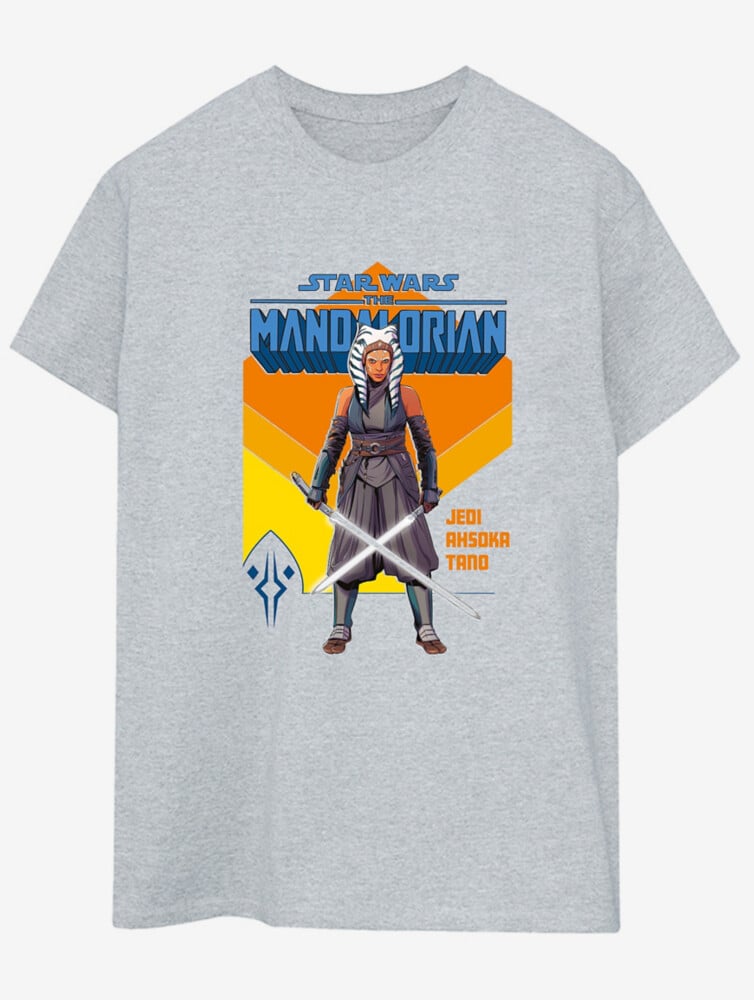 

Серая футболка для взрослых NW2 The Mandalorian Ahsoka Tano George., серый