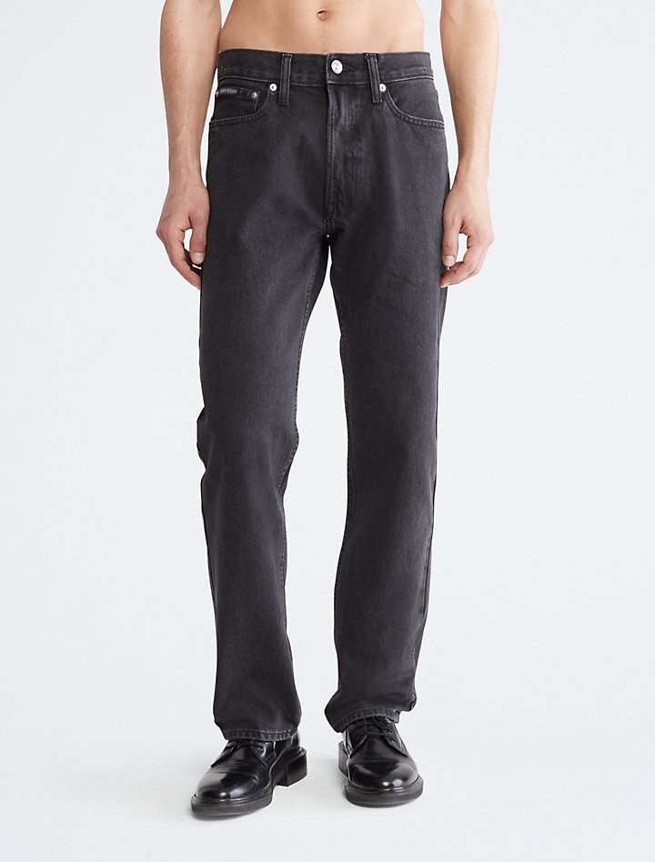 

Стандартные прямые черные джинсы Calvin Klein, черный