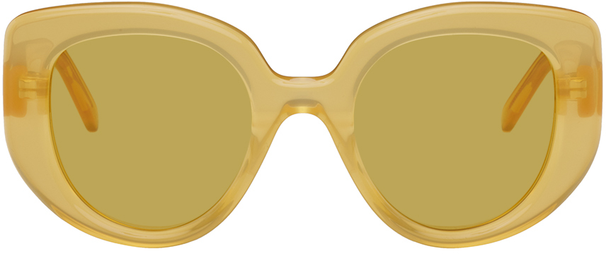 Желтые солнцезащитные очки-бабочки Loewe