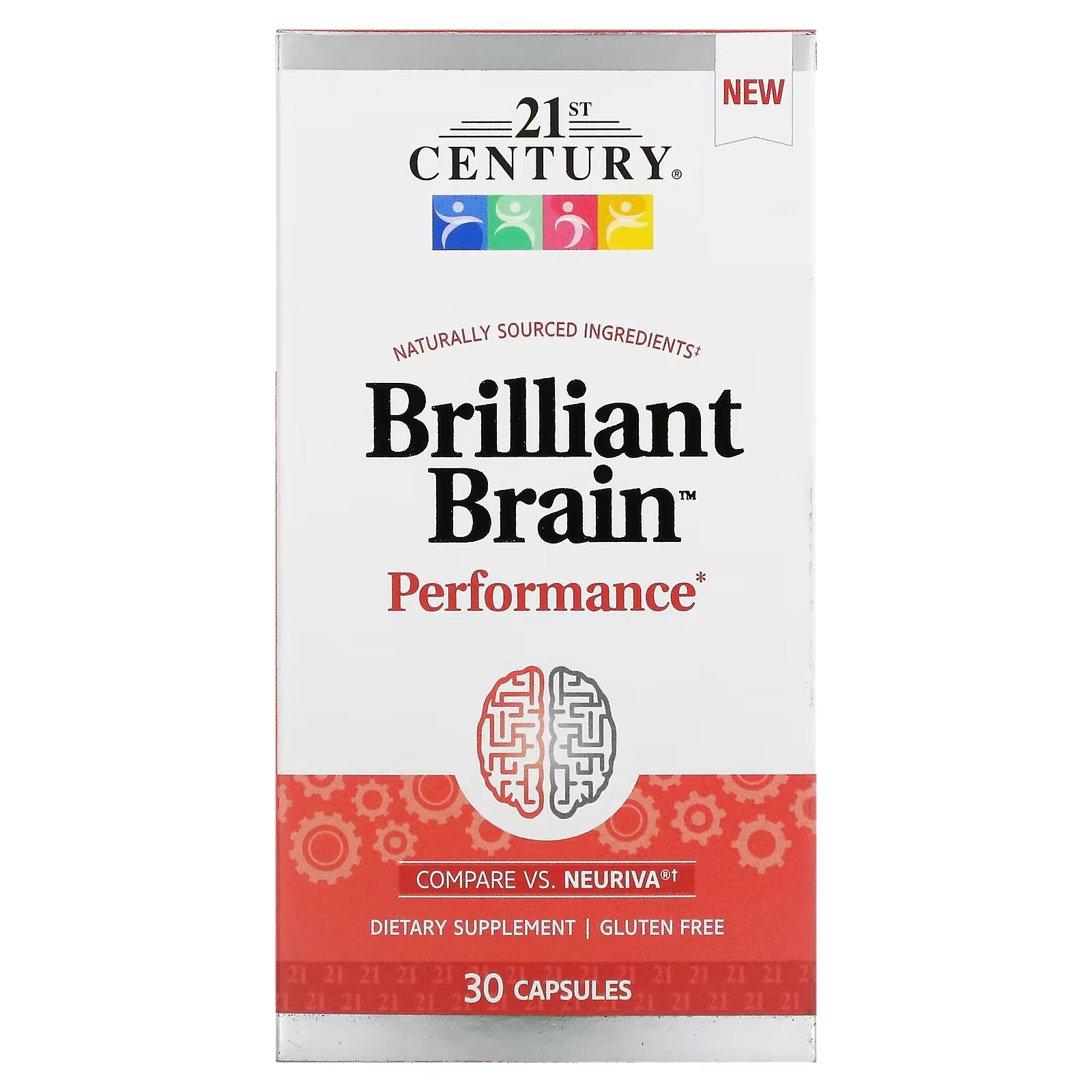 21st Century, Brilliant Brain, 30 капсул 21st century co q 10 400 мг 30 капсул